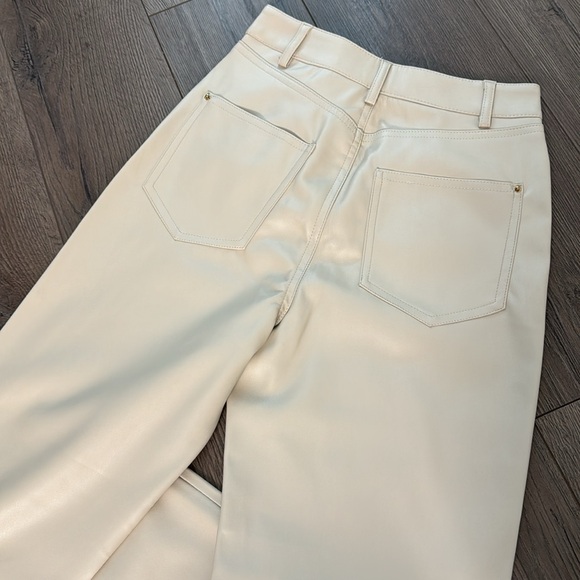 ZARA FAUX LEATHER PANTS, TAGS ATTACHED, NEVER WORN! Size 32! CREAM/BIEGE - Picture 6 of 6